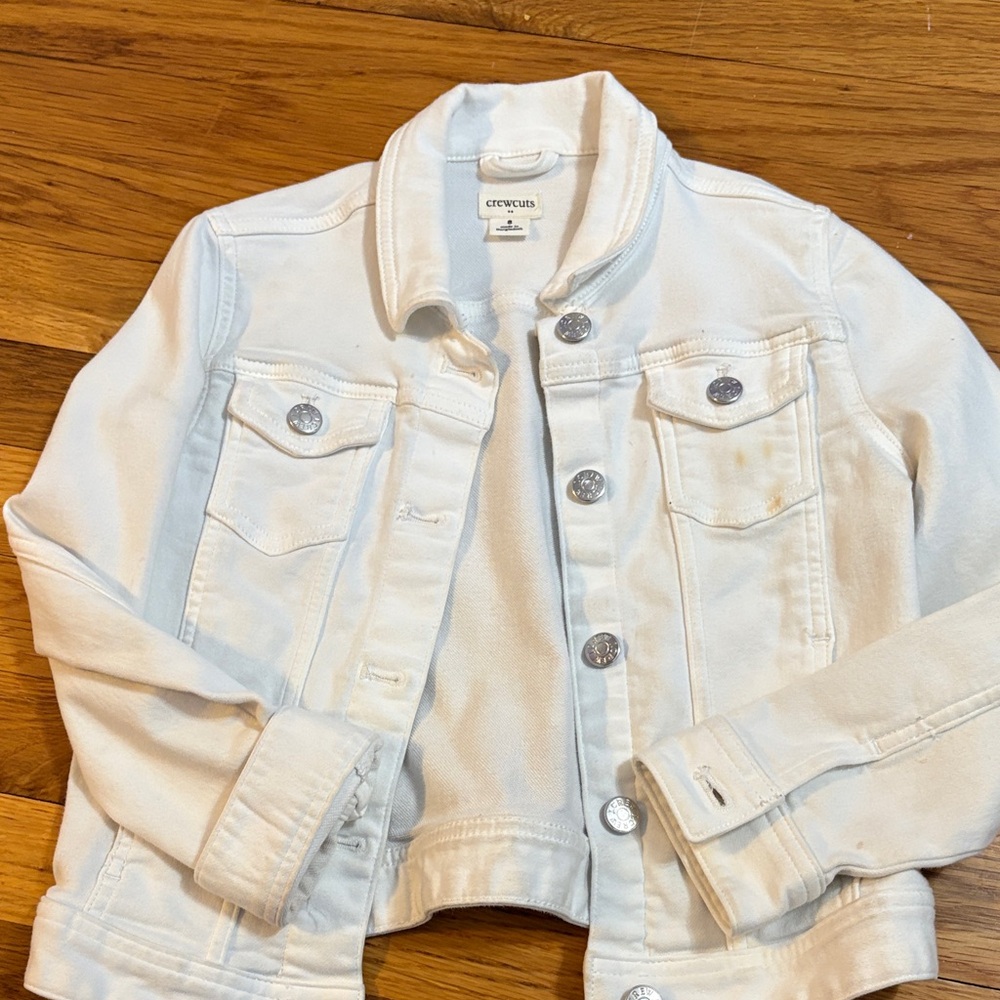 Crewcuts White Girls' Denim Jacket with Button Front
